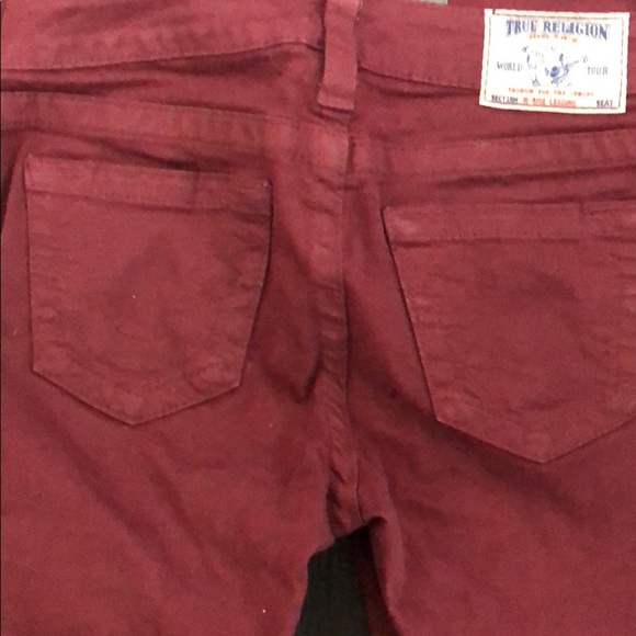 4 for 100‼️ Burgundy True Religion Jeans - Picture 2 of 4